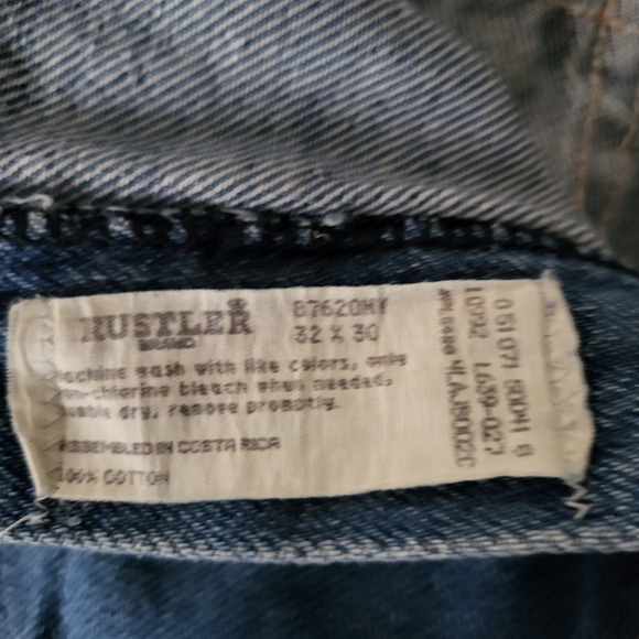 Vintage Rustler Regular Fit, Straight Leg, 100% Cotton Denim Jeans - Picture 3 of 5